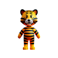 tiger 3d rendering icon illustration png