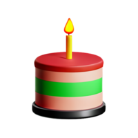 Birthday cake 3d rendering icon illustration png