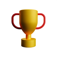 Trophy 3d rendering icon illustration png