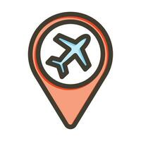 Airport Location Vector Thick Line Filled Colors Icon For Personal And Commercial Use.