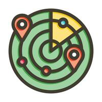 Radar Vector Thick Line Filled Colors Icon For Personal And Commercial Use.