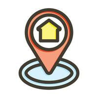 Home Destination Vector Thick Line Filled Colors Icon For Personal And Commercial Use.