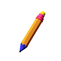 pencil 3d rendering icon illustration png