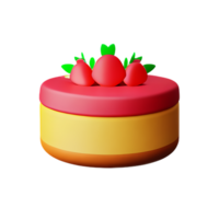 morango queijo bolo 3d doces ícone png