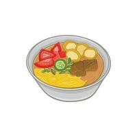 delicioso indonesio comida ilustración vector