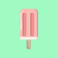 Vector ice cream in different flavors, isolated illustration, ice cream stick