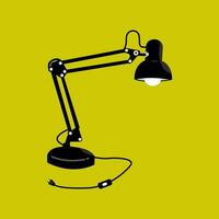 Table lamp on yellow background, vector illustration