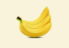 Banana vector, vector illustration of fruit isolated on light yellow background hand drawn banana