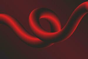 Abstract background with twisted liquid line shape. Fluid background with gradient black and red. Vector Illustration.