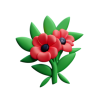 floral 3d icon illustration png