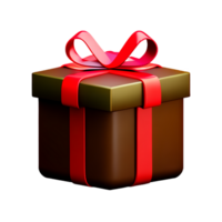 christmas 3d gift box icon illustration png