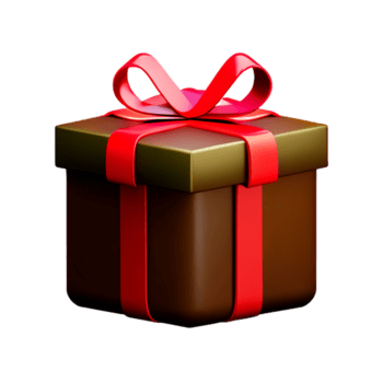 jul 3d gåva låda ikon illustration png