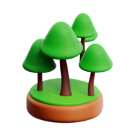 forêt 3d le rendu icône illustration png