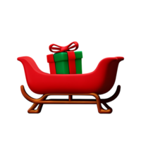 Kerstmis 3d de kerstman claus slee icoon illustratie png