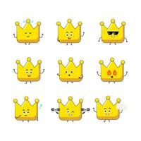 Cute crown character vector illustration