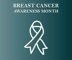 Breast Cancer Awareness Month of October with ribbon Vector illustration