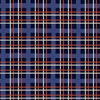 Scottish tartan plaid seamless pattern. Dark blue and red stripes repeat background. Vector check fabric texture. Plaid, blanket or textile design illustration, backdrop of striped print.