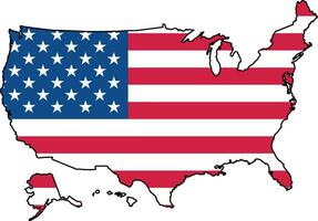 USA map flag vector