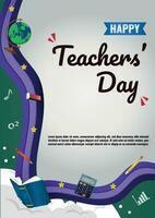 Poster Template Happy Teachers' Day Background V3 vector