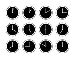 clock icon set, schedule agenda symbol. vector trendy design for app, web, brochure, flyer.