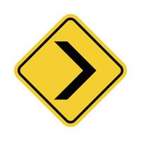 traffic road curve sign vector. yellow background black design vector