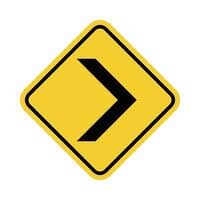 traffic road curve sign vector. yellow background black design vector