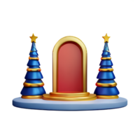 christmas 3d podium with snowflakes illustration png