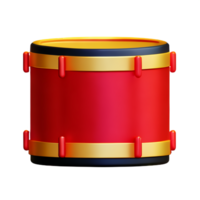 chinese new year icon drum 3d render png