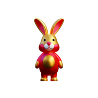 año nuevo chino icono lindo conejo personaje 3d render png