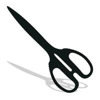 Black silhouette image of scissors. Stationery, pocket, kitchen, manicure, surgery, hairdressers, tailor, garden, household vector