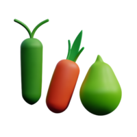 vegetabiliska 3d tolkning ikon illustration png