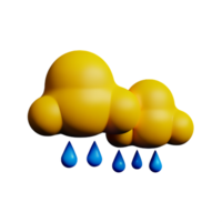 pluie 3d le rendu icône illustration png