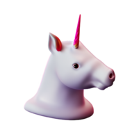 Licorne 3d le rendu icône illustration png