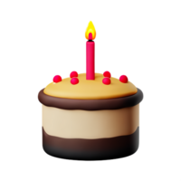 Birthday cake 3d rendering icon illustration png