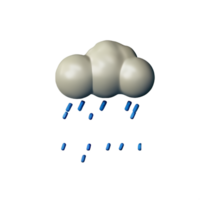 regn 3d tolkning ikon illustration png