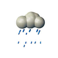 regen 3d renderen icoon illustratie png