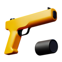 gun 3d rendering icon illustration png