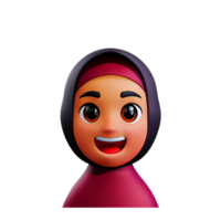 musulmán mujer cara personaje 3d Ramadán icono png