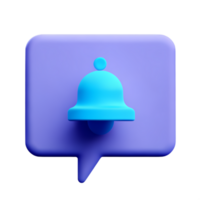 3d reminder popup bell notification chat message png