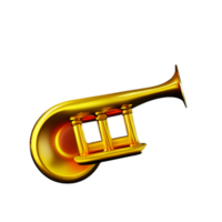 christmas 3d gold trumpet illustration png