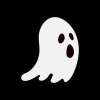 Cute ghost on black isolated background.  Halloween object. vector