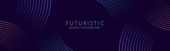 resumen futurista oscuro púrpura con brillante geométrico circulo líneas. futurista tecnología tema diseño. para póster, cubrir, bandera, folleto, sitio web, volantes vector