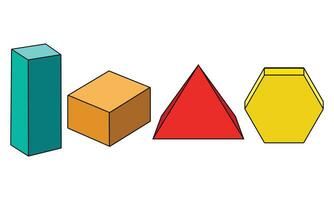 Set Of Boxes Shapes designs Square Rectangle Pyramid Octagon vector