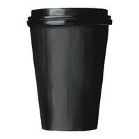 Black Coffee Paper Cup Isolated Hand Drawn Watercolor Painting Illustration vector