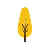 Yellow Autumn Tree Simple Vector Flat Illustration. Suitable for design of websites, postcards, books, patterns and other purposes