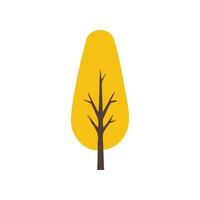 Yellow Autumn Tree Simple Vector Flat Illustration. Suitable for design of websites, postcards, books, patterns and other purposes