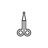 Simple Manicure Scissors Vector Line Symbol. Suitable for books, stores, shops. Editable stroke in minimalistic outline style. Symbol for design