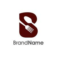 Initial B Fork and Spoon Logo vector