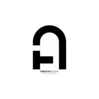 Letter Ah or Ha creative line art unique geometric symbol abstract monogram logo vector