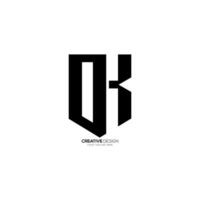 Letter Dk or Kd with security business protection shield shape modern unique monogram logo vector